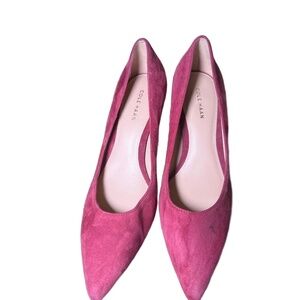 COLE HAAN Womens Red Suede Pointed Toe Pumps Size 9 1/2 B GRAND.OS Dressy